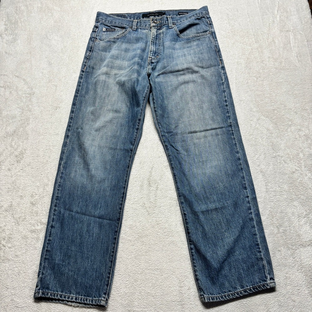 VTG Calvin Klein Jeans Mens 34x31 Relaxed Straight Blue Denim‎ Pants